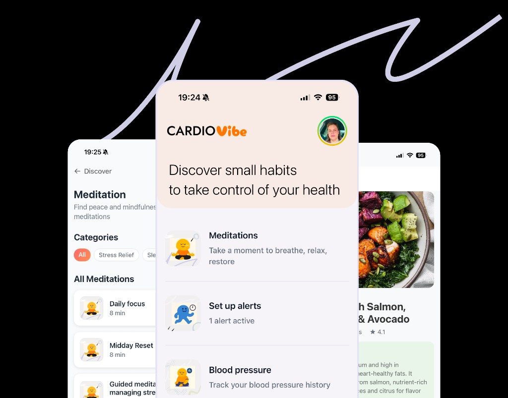 CardioVibe App Screens